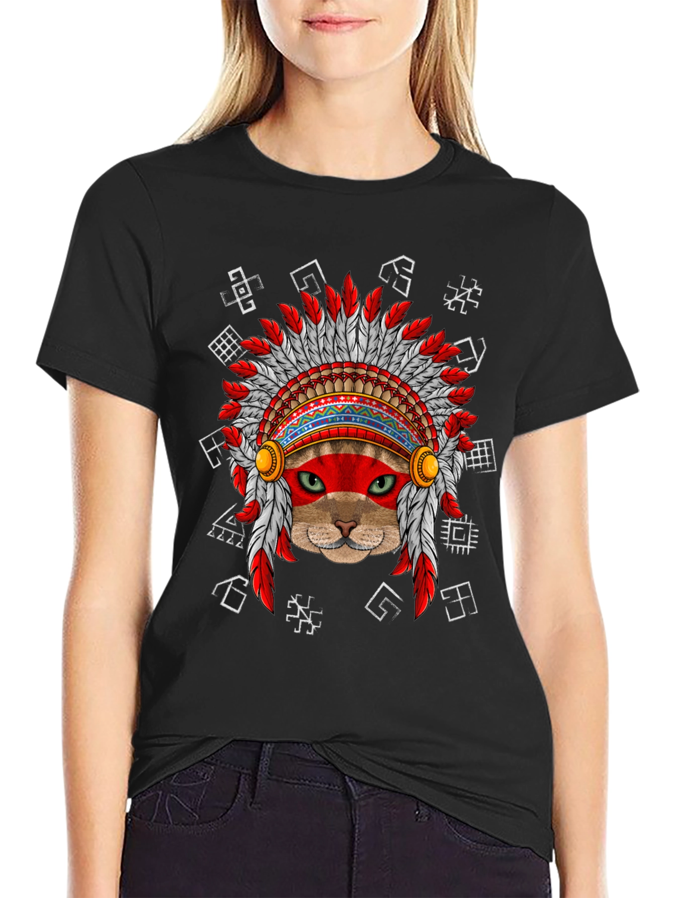 Native American Cat T-Shirt