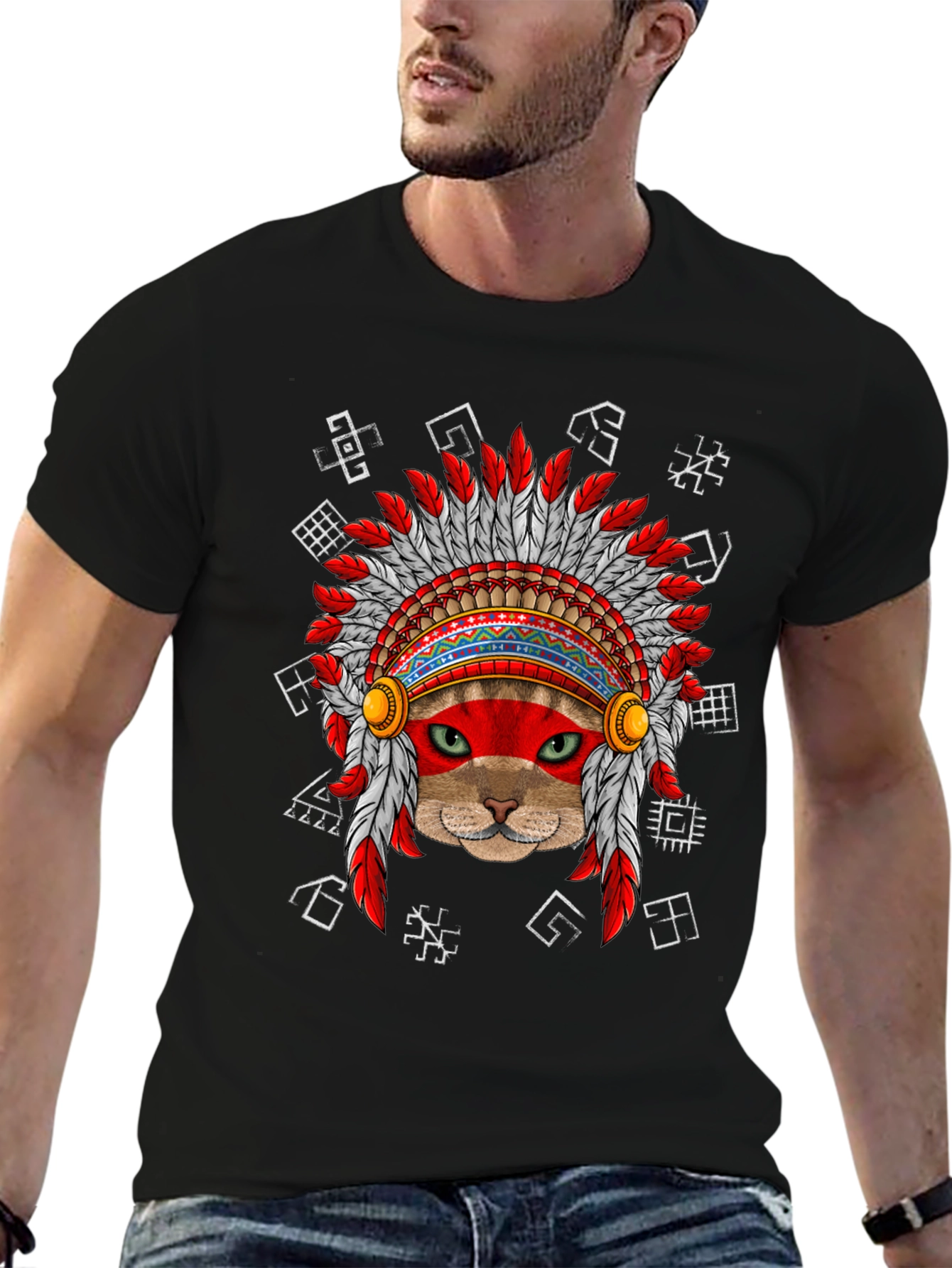 Native American Cat T-Shirt