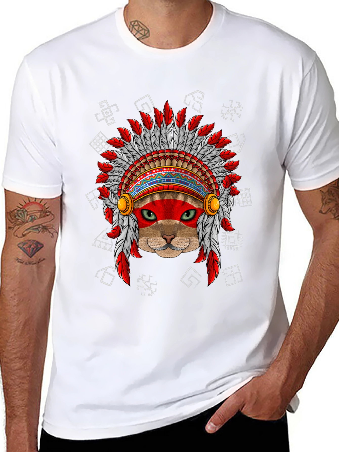 Native American Cat T-Shirt