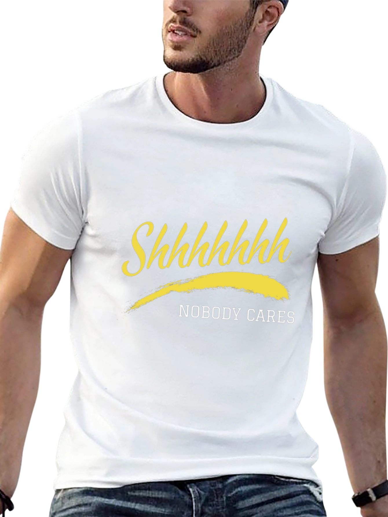 Shhhhhhh Nobody Cares Black T-Shirt