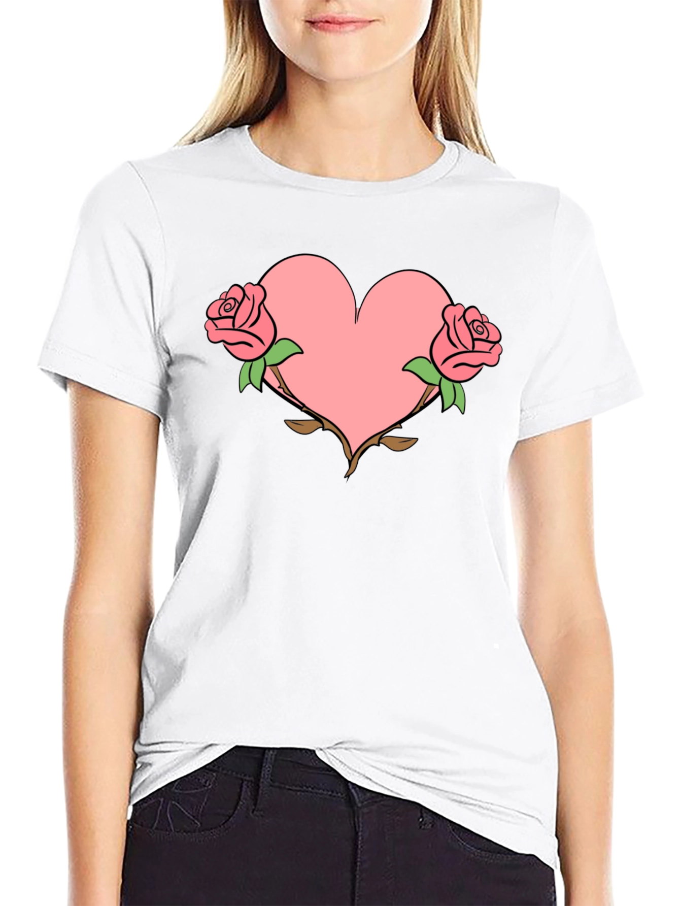 Heart & Roses Graphic T-Shirt