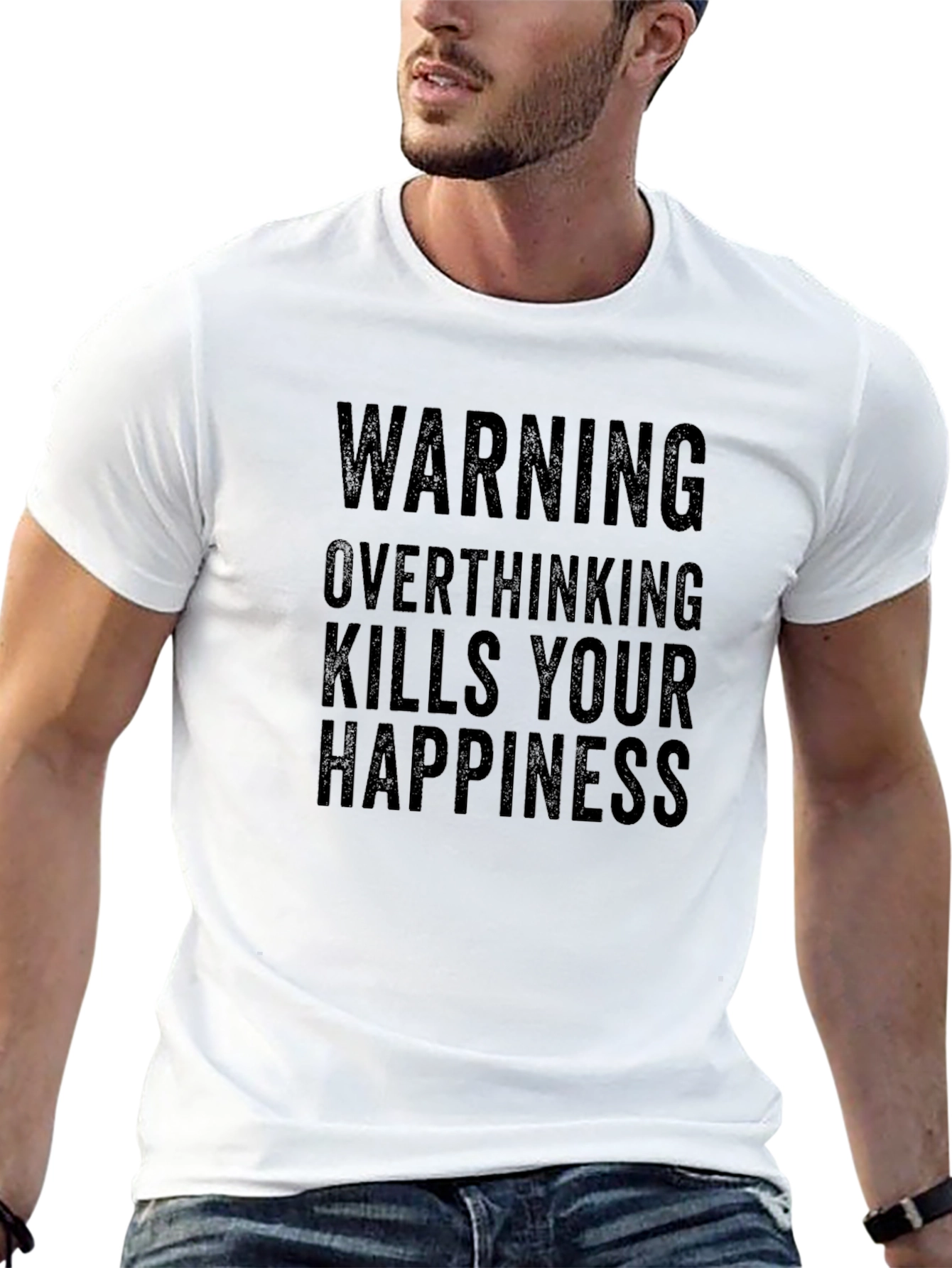 Warning Overthinking Kills Happiness Graphic Tee