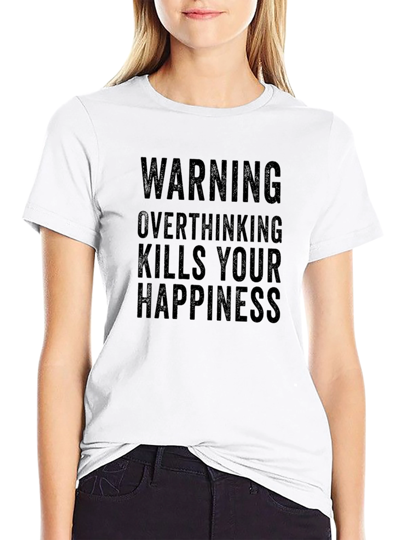Warning Overthinking Kills Happiness Graphic Tee