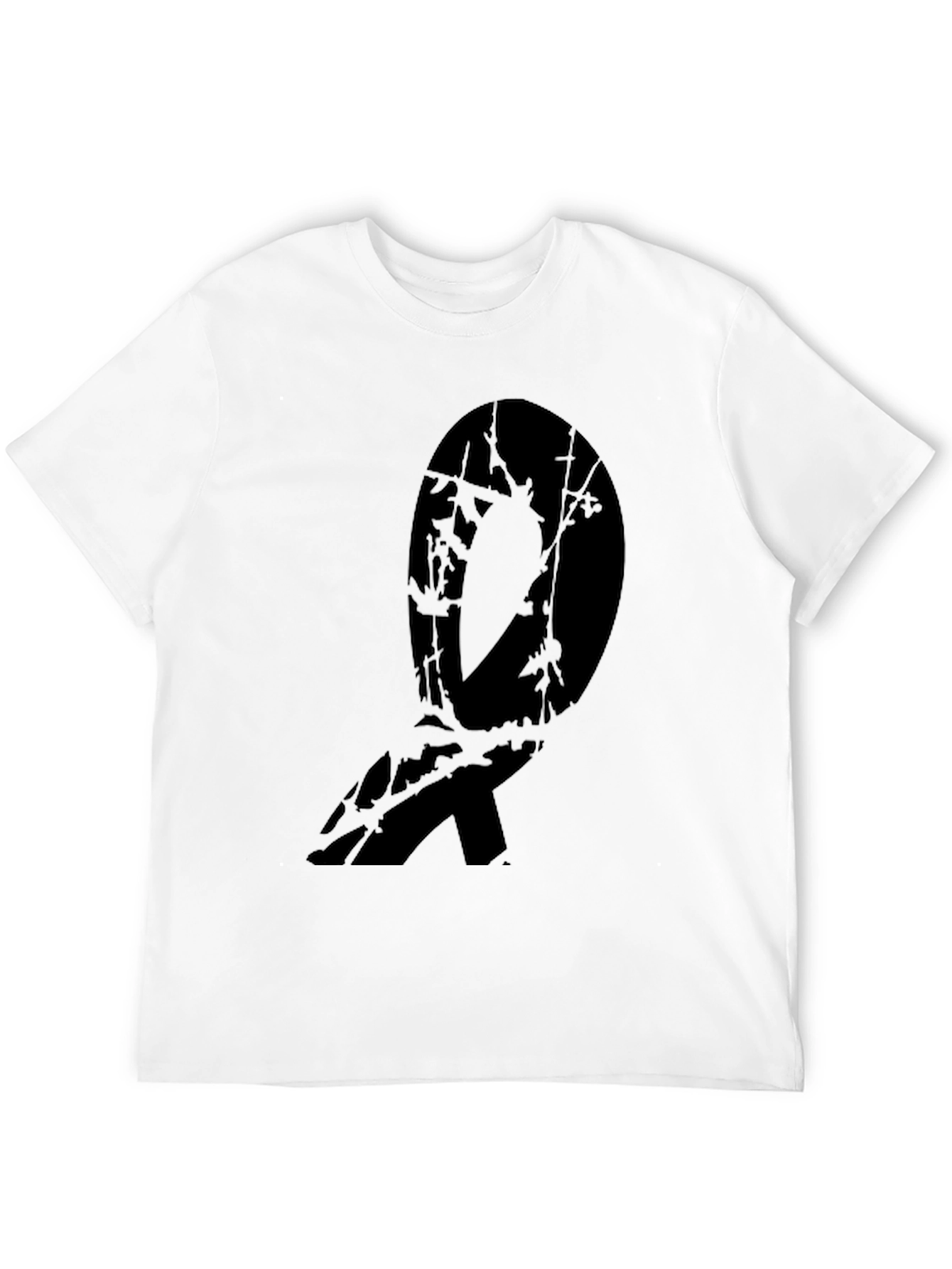 Abstract Branch Design Black T-Shirt