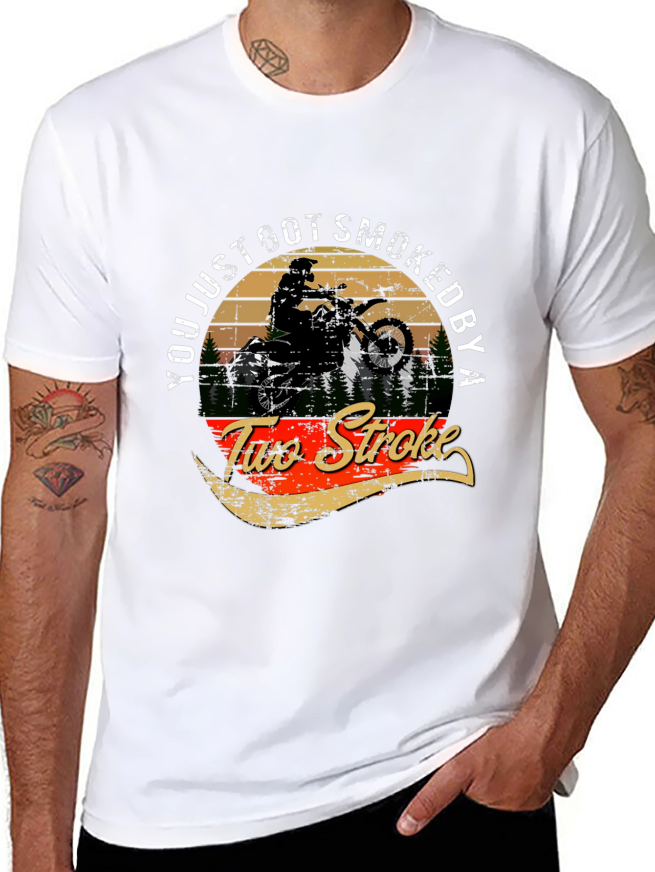 Two Stroke Dirt Bike Graphic T-Shirt