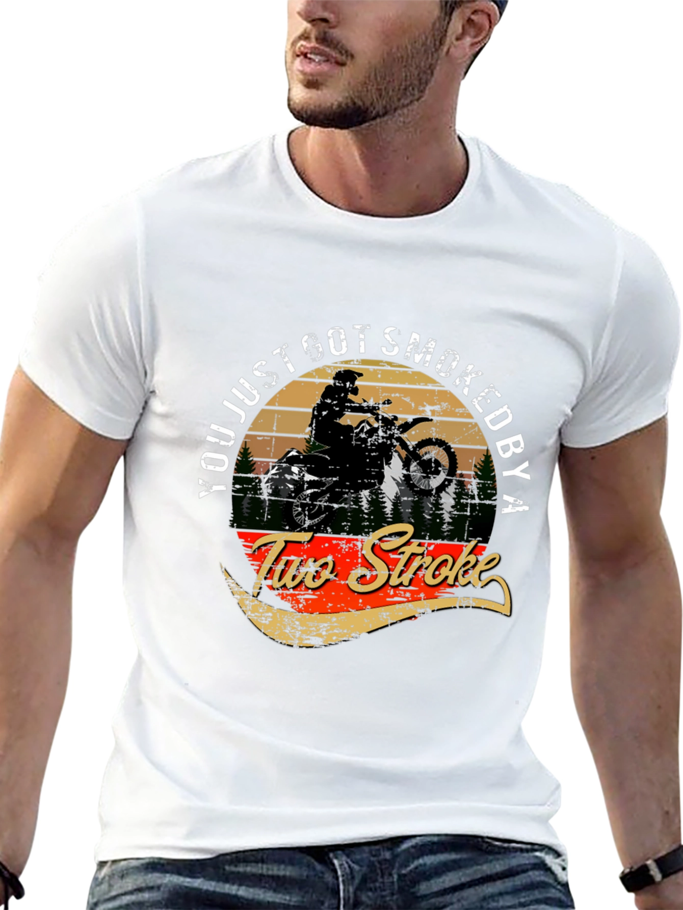 Two Stroke Dirt Bike Graphic T-Shirt