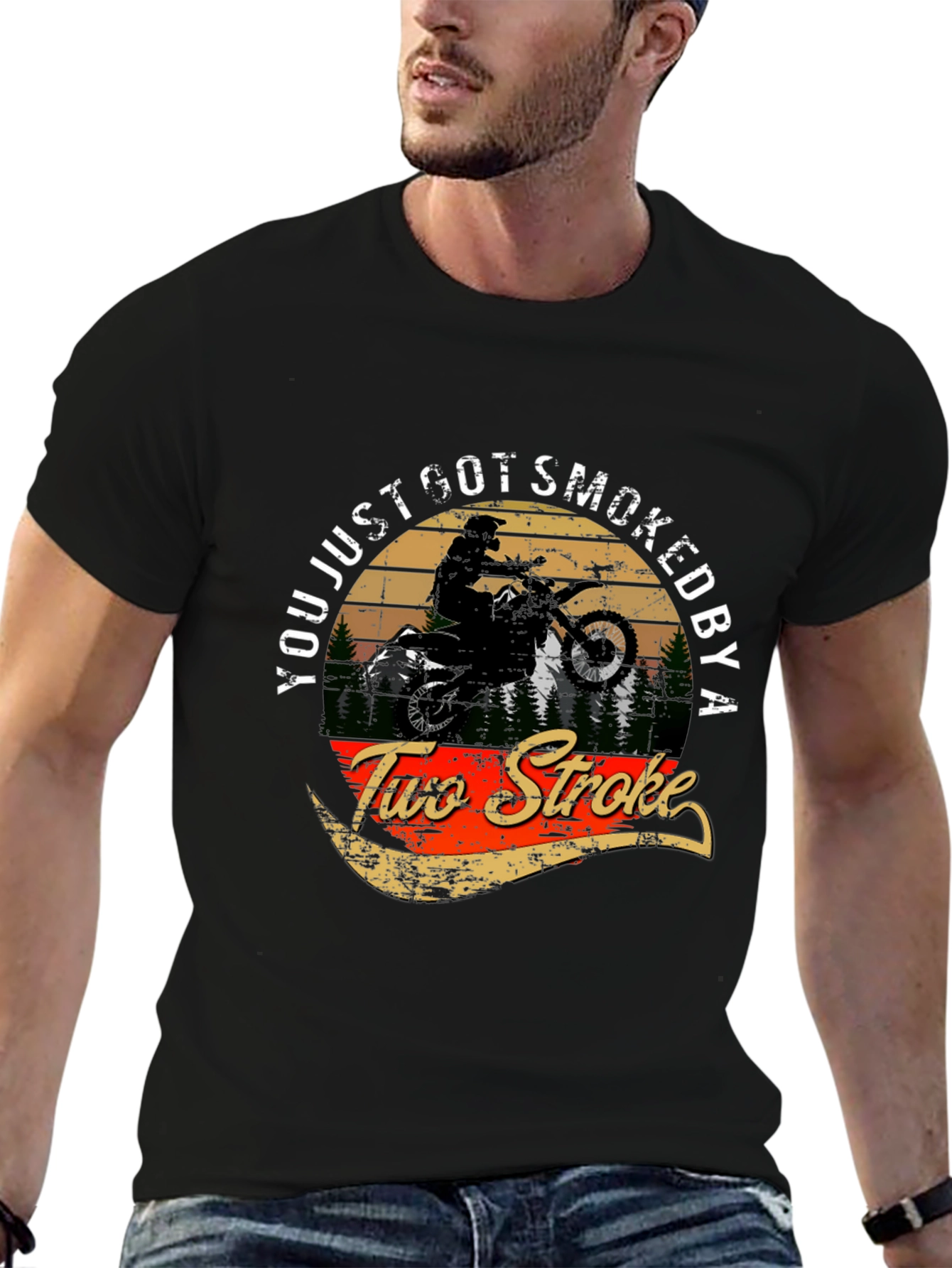 Two Stroke Dirt Bike Graphic T-Shirt