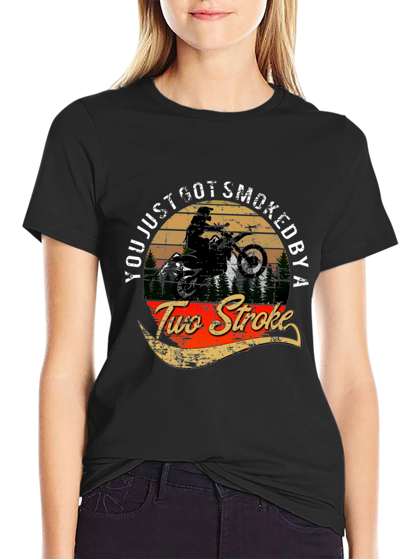 Two Stroke Dirt Bike Graphic T-Shirt