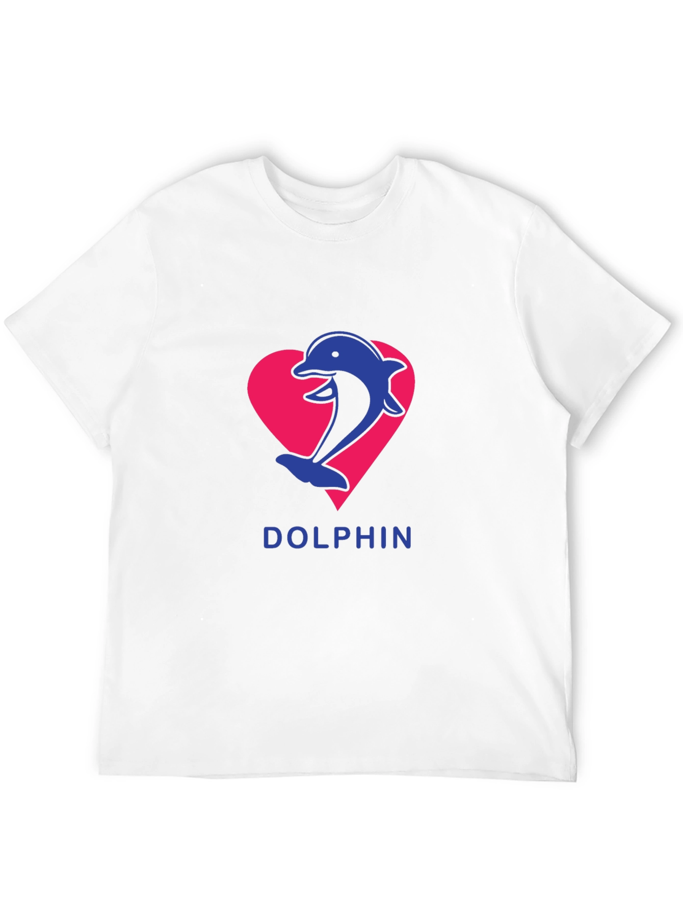 Dolphin Heart Graphic T-Shirt - Casual Comfort