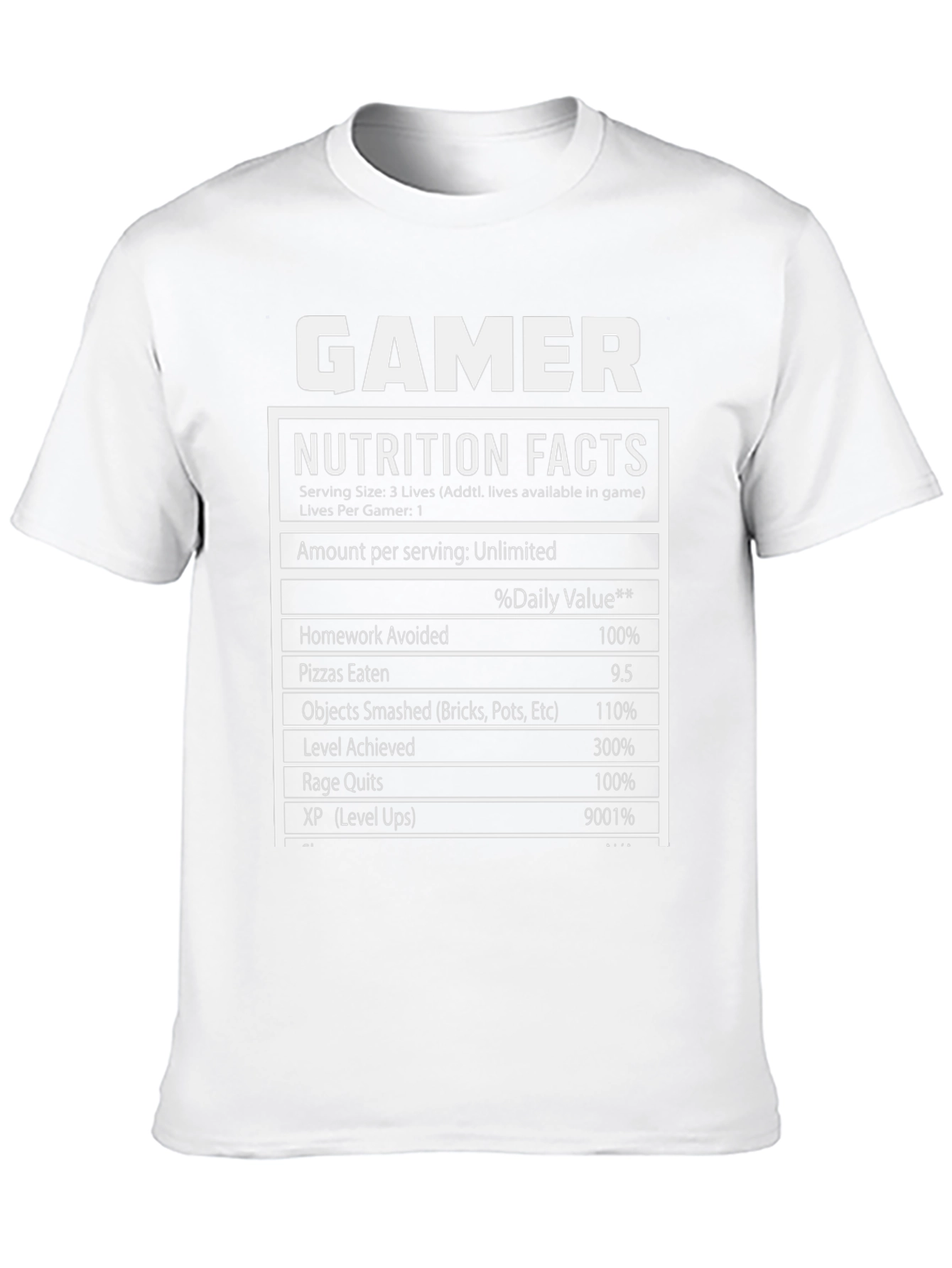 Gamer Nutrition Facts T-Shirt