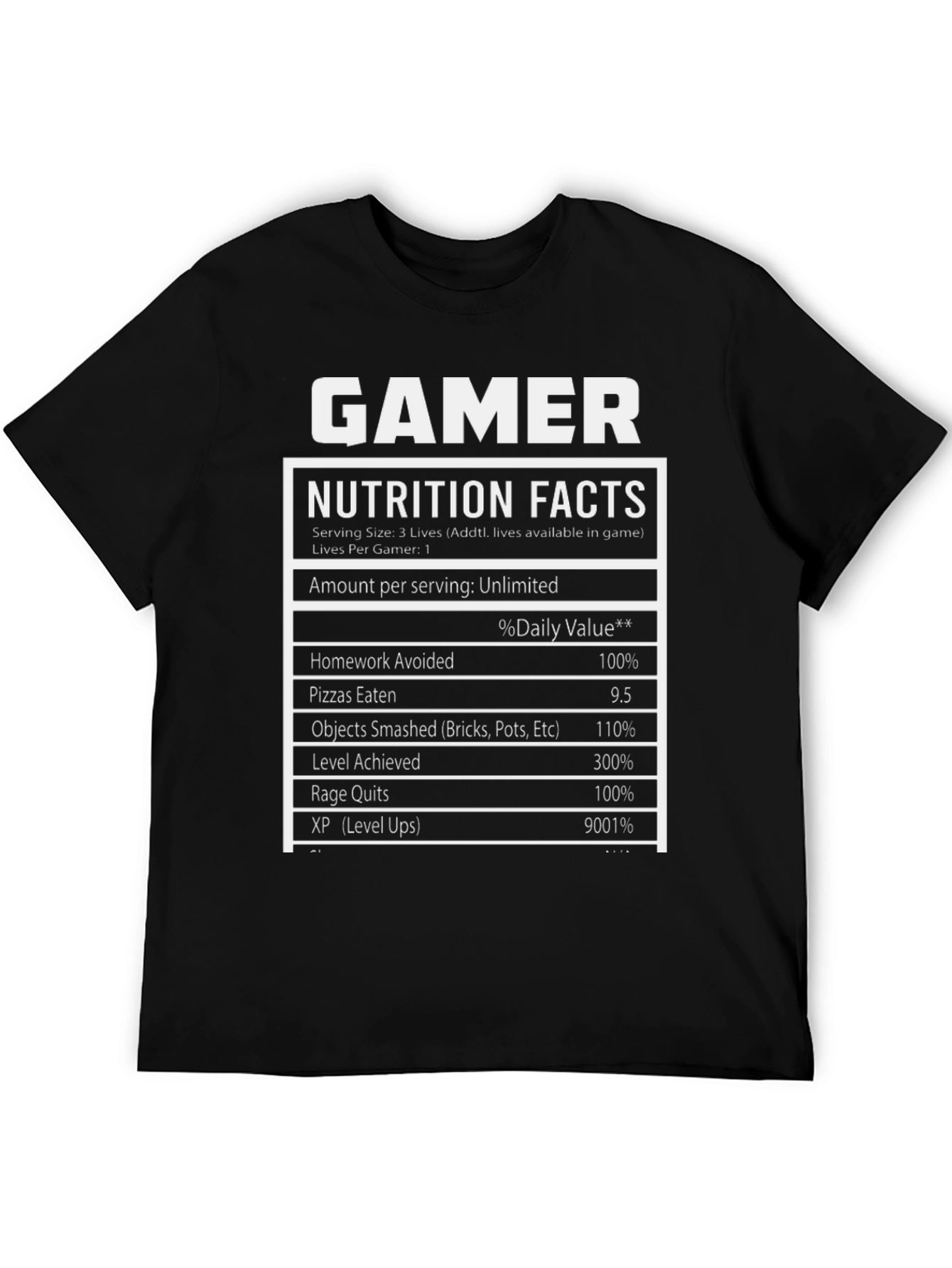 Gamer Nutrition Facts T-Shirt