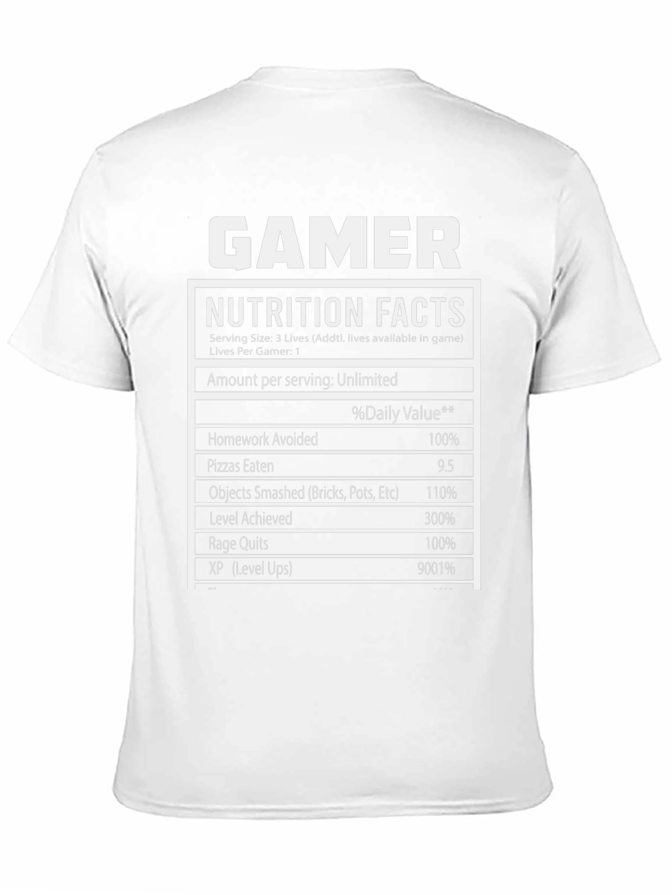 Gamer Nutrition Facts T-Shirt