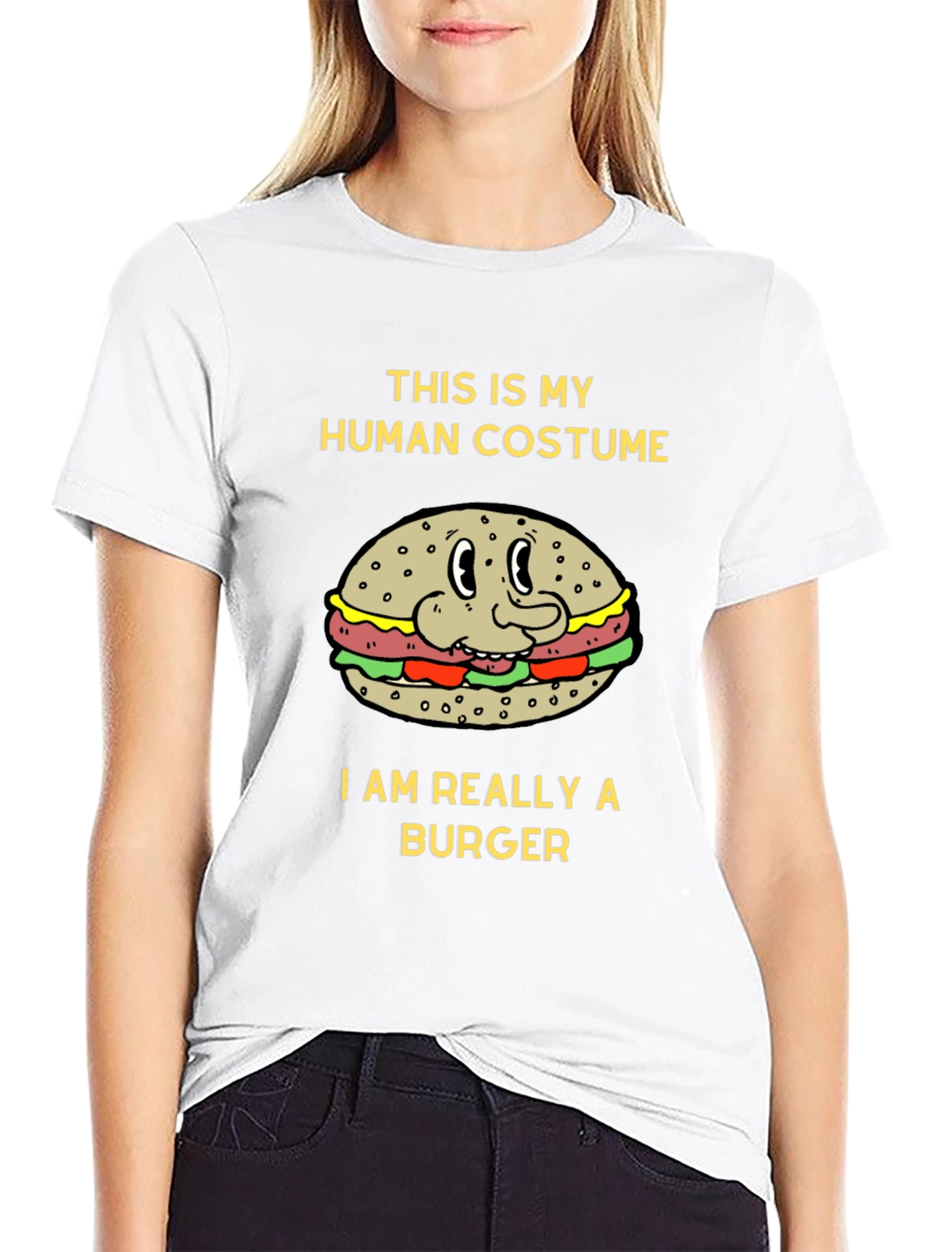 Human Costume Burger T-Shirt - Novelty Tee