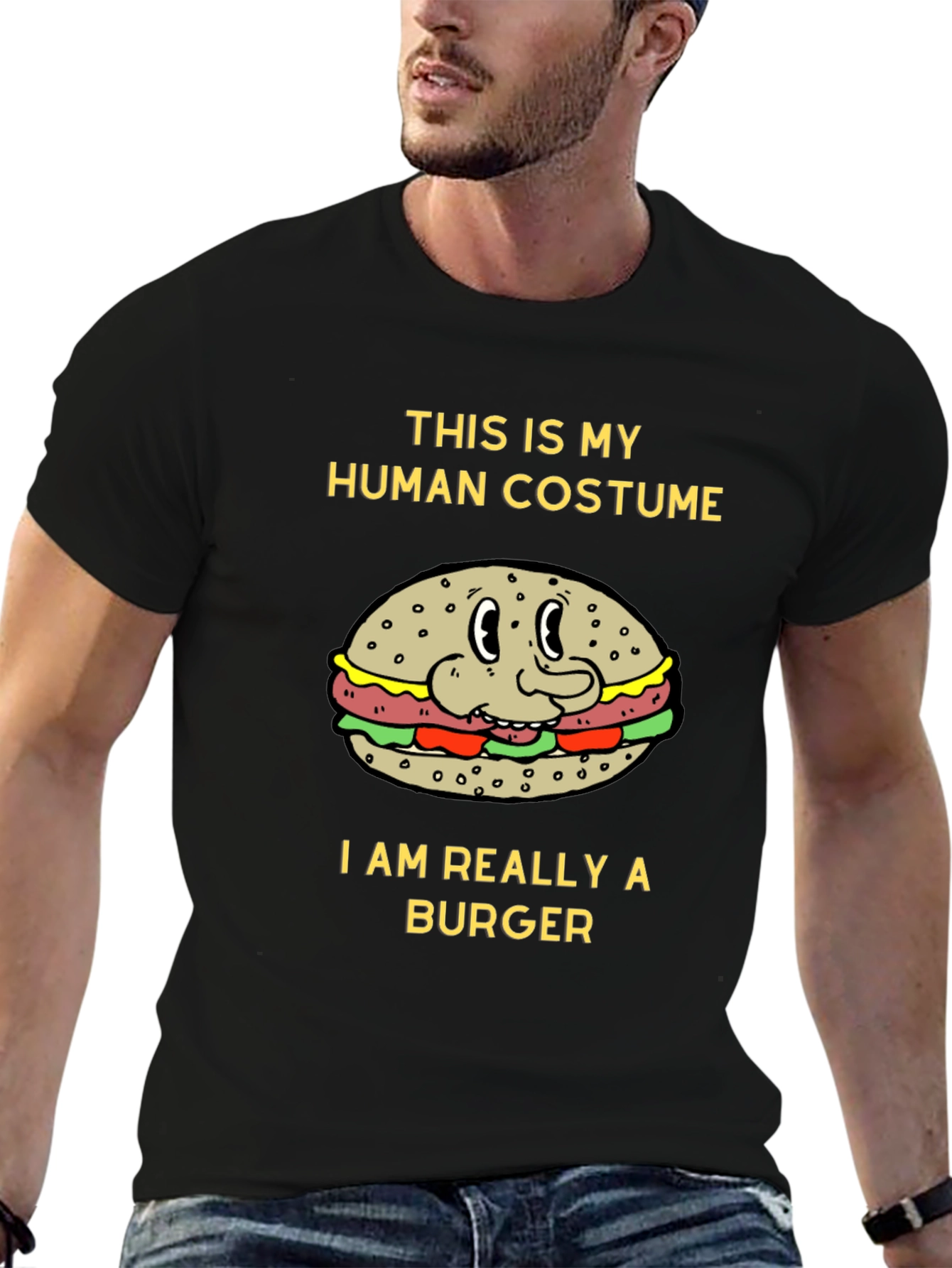 Human Costume Burger T-Shirt - Novelty Tee