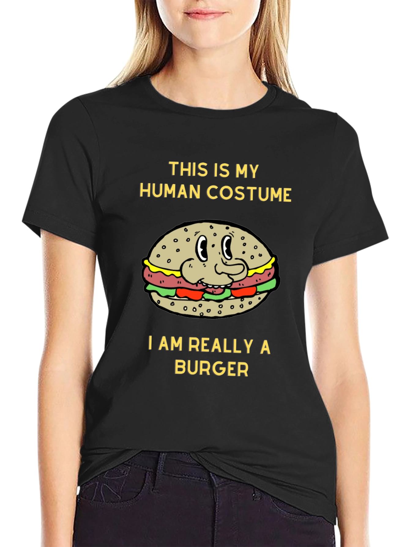 Human Costume Burger T-Shirt - Novelty Tee