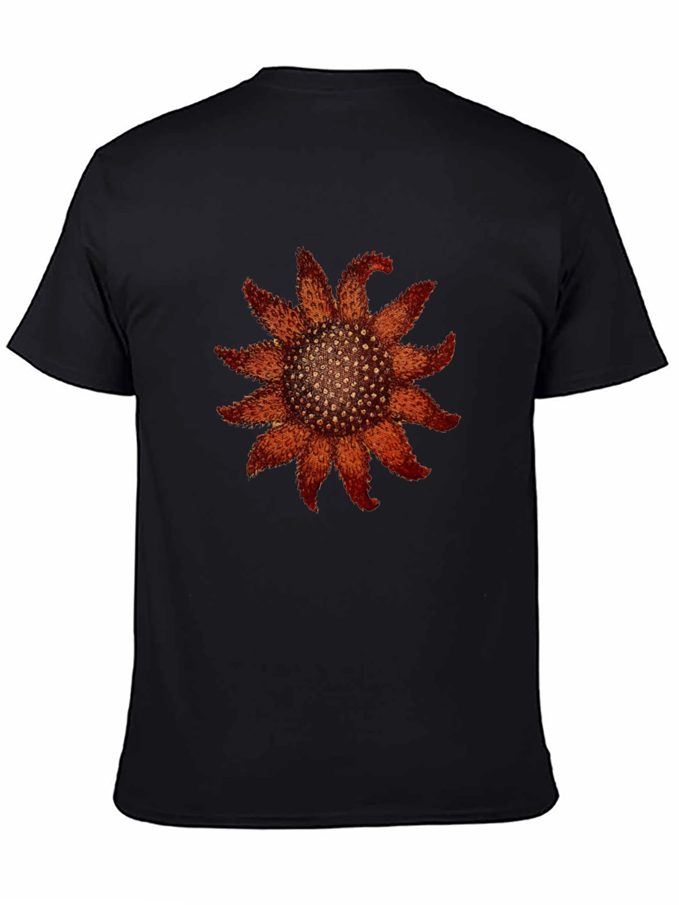 Black T-Shirt with Starfish Print