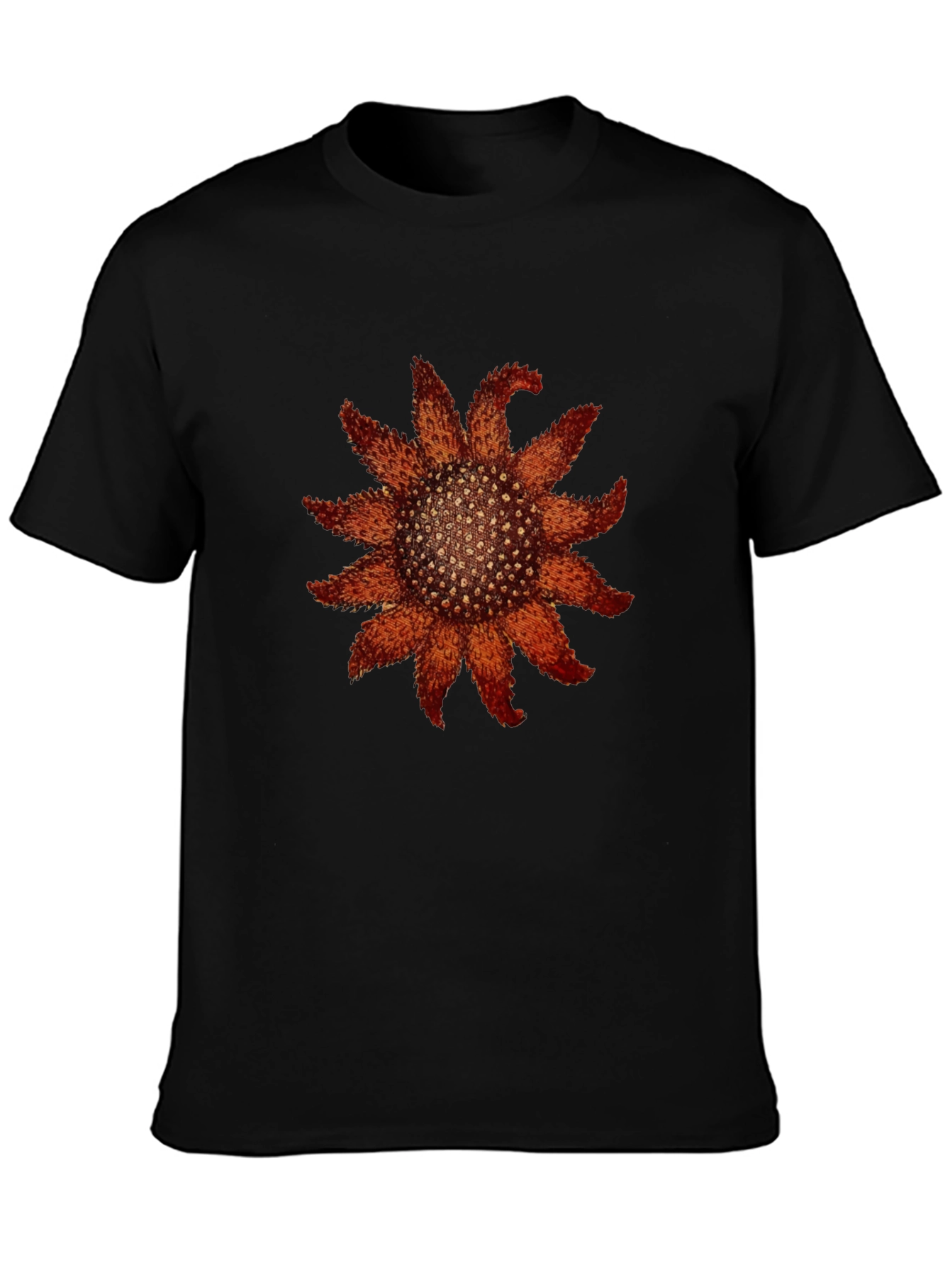 Black T-Shirt with Starfish Print