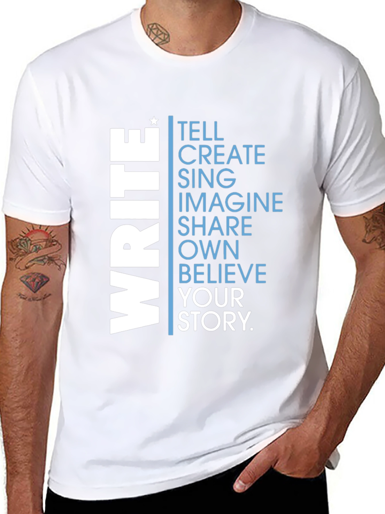 Inspiring Write Your Story Graphic Tee - Black