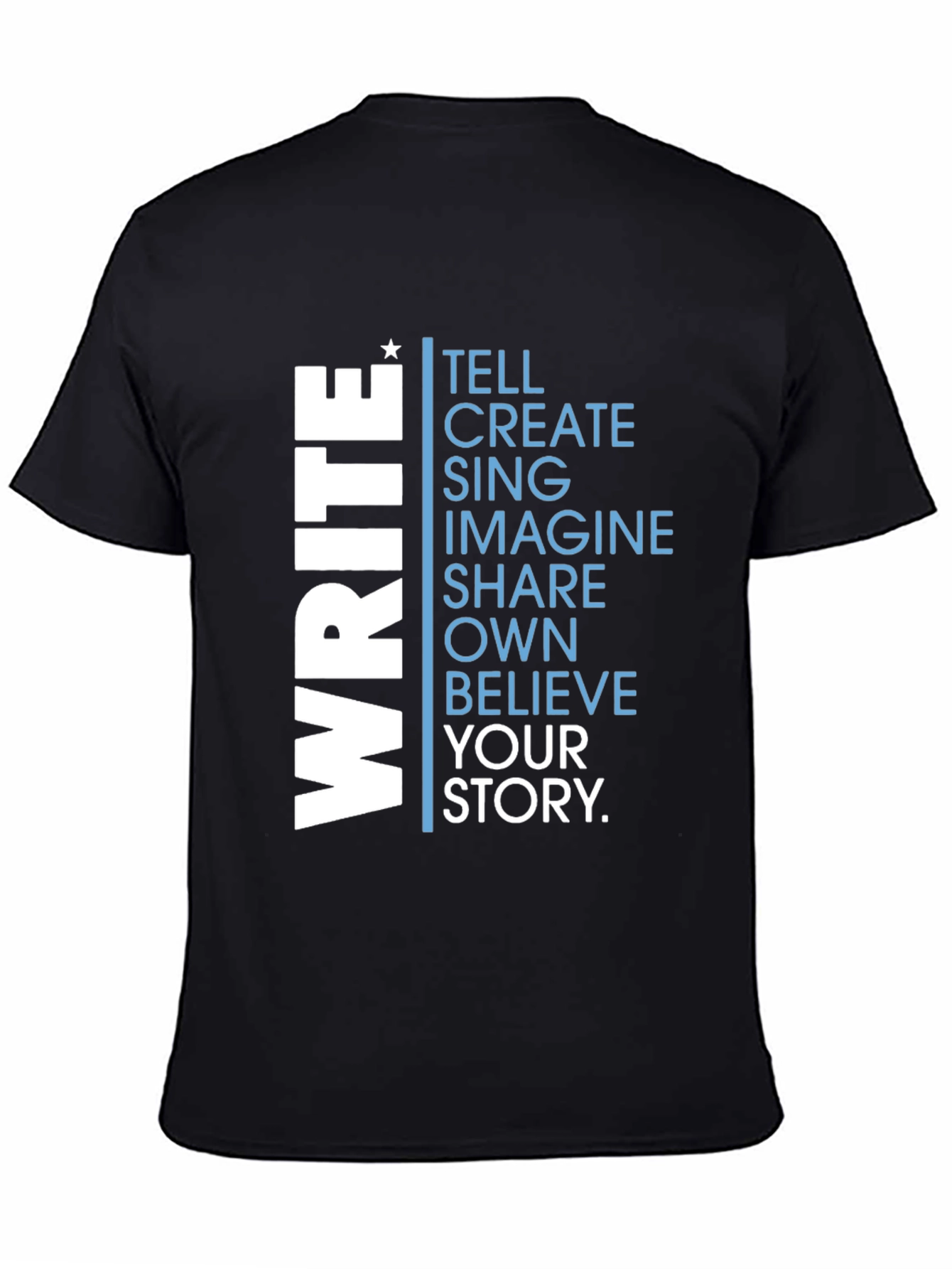 Inspiring Write Your Story Graphic Tee - Black