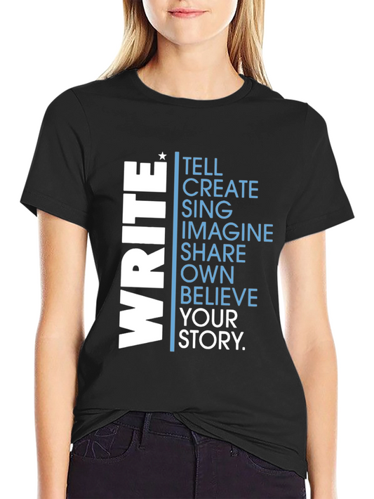 Inspiring Write Your Story Graphic Tee - Black