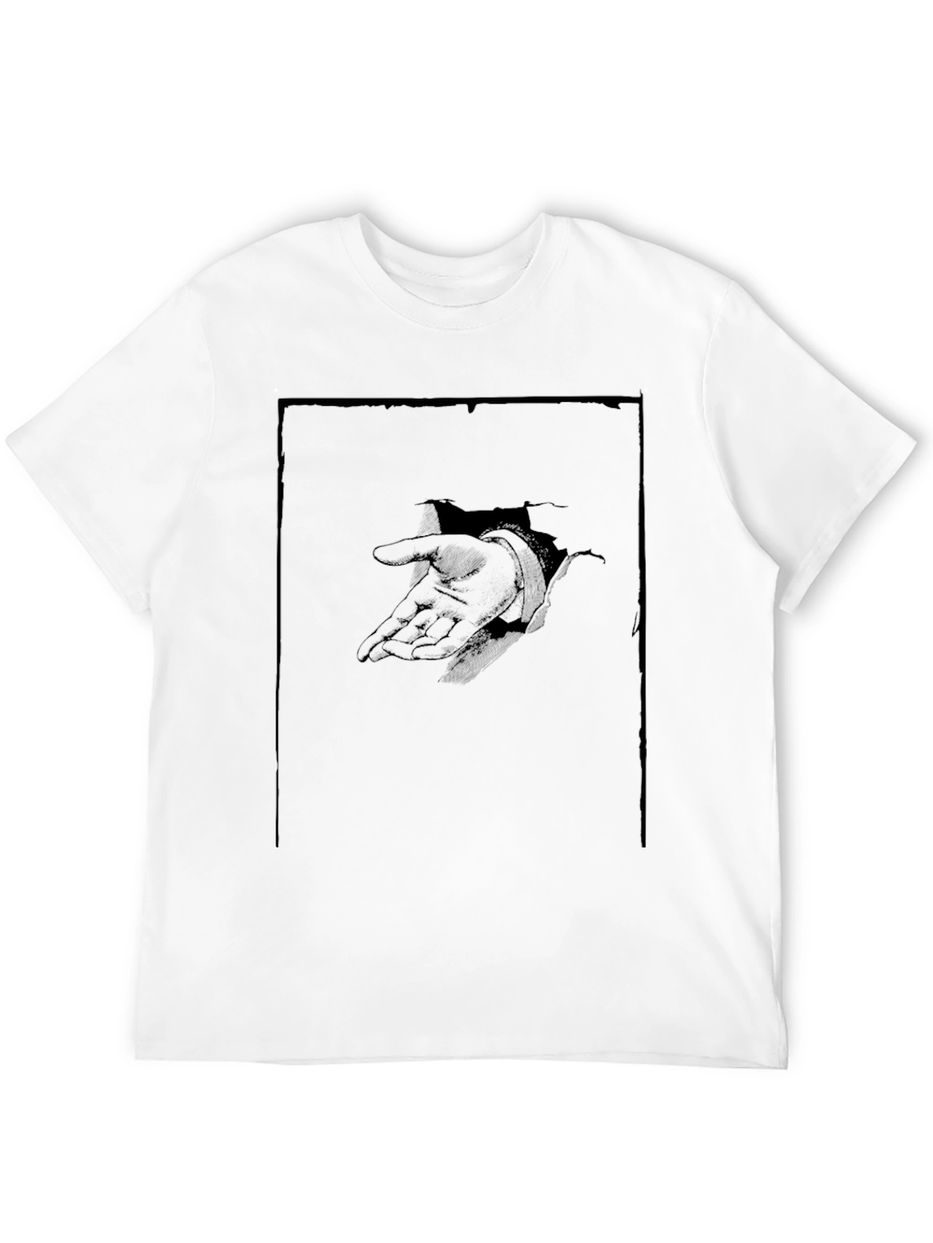 Graphic Black T-Shirt with Hand Design