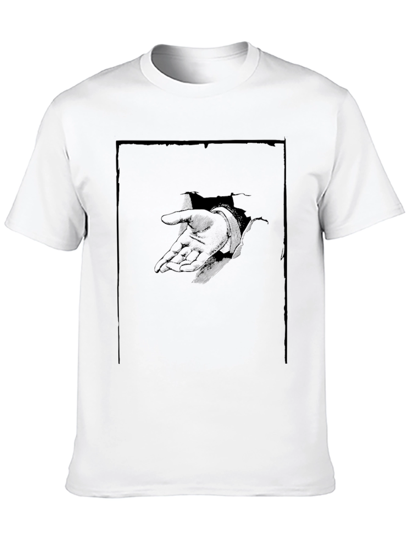 Graphic Black T-Shirt with Hand Design