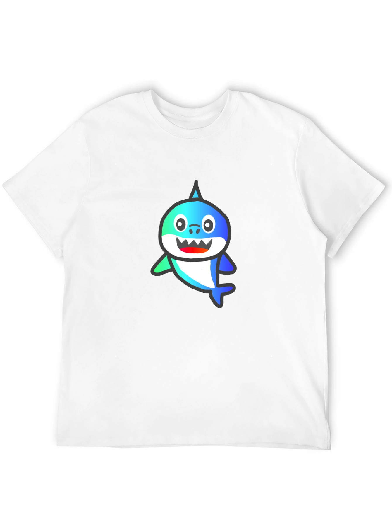 Shark Cartoon Graphic Black T-Shirt