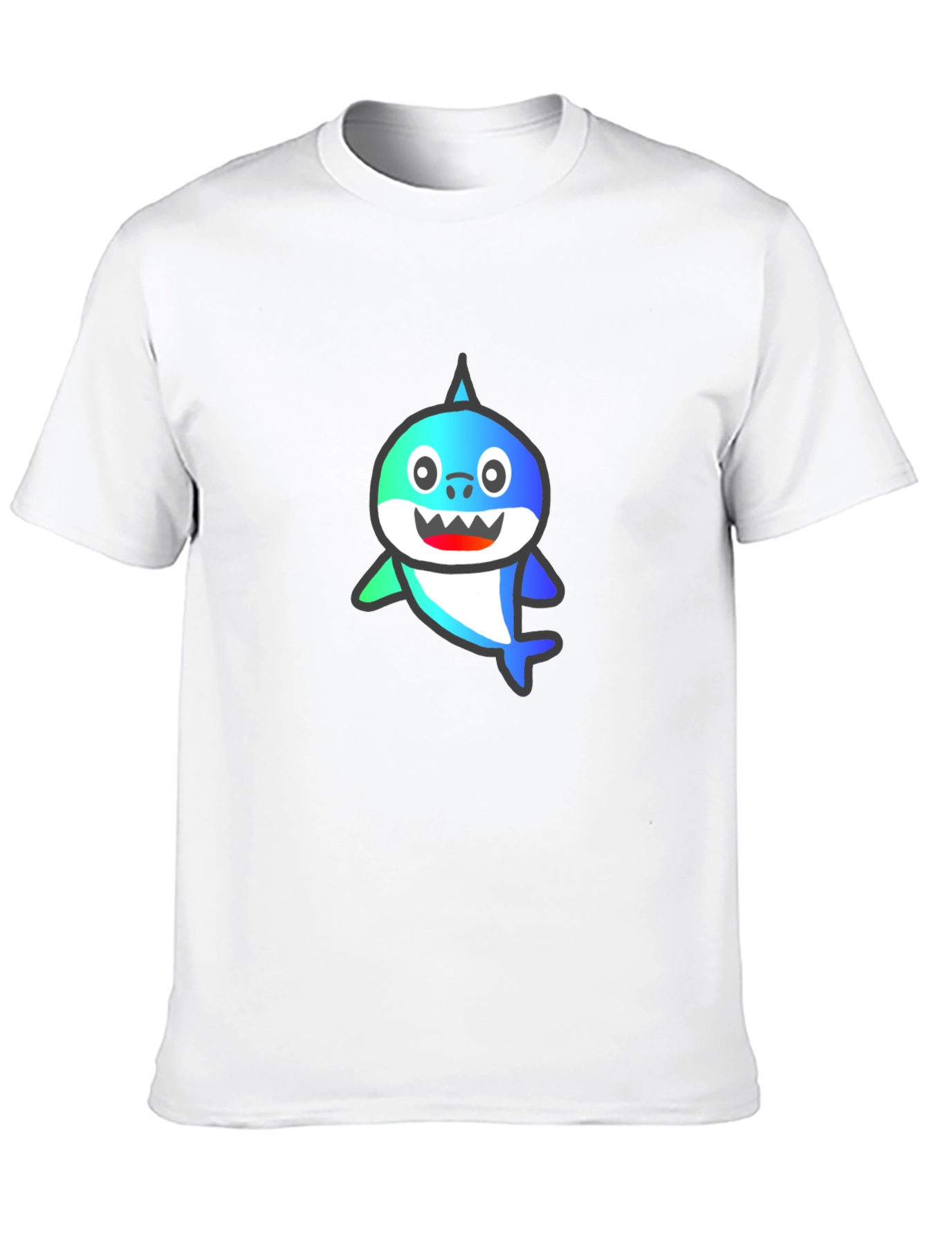 Shark Cartoon Graphic Black T-Shirt