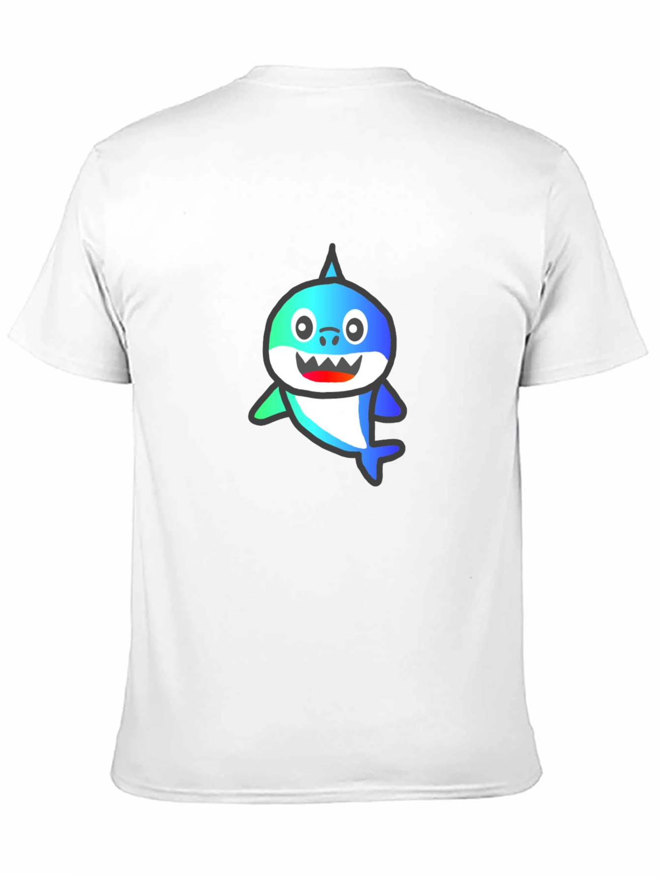 Shark Cartoon Graphic Black T-Shirt