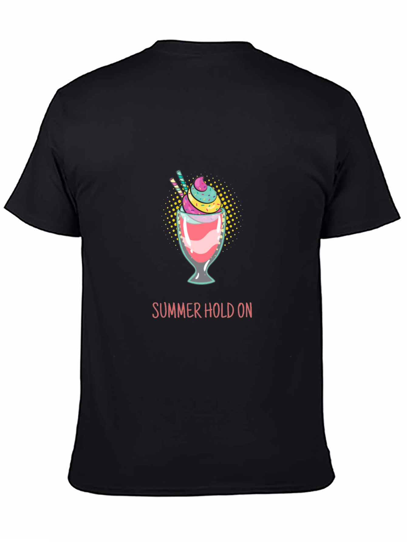 Summer Hold On Graphic Tee - Trendy Black T-Shirt