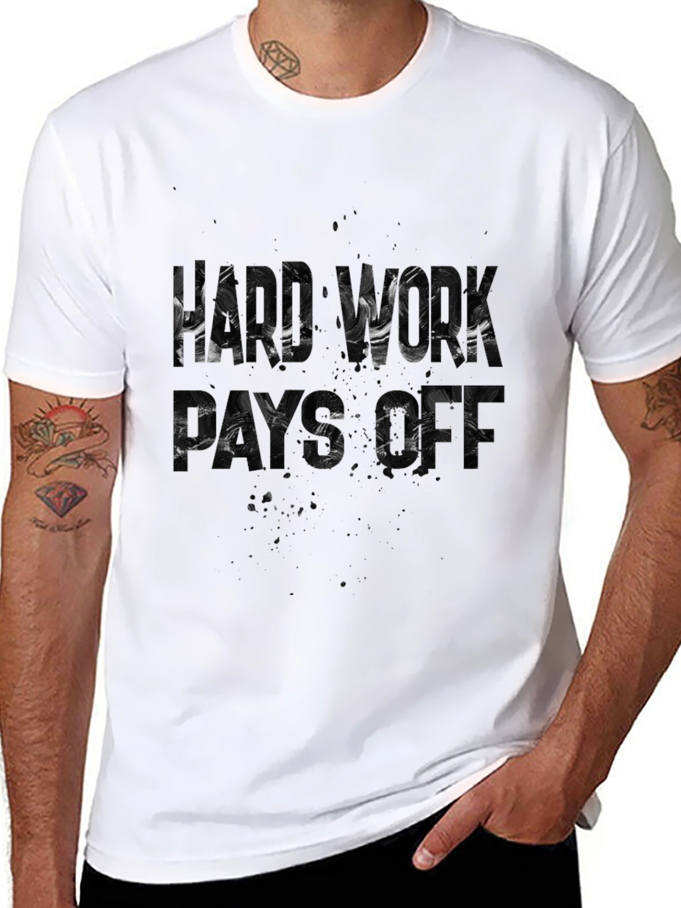 Hard Work Pays Off Graphic Tee - Black