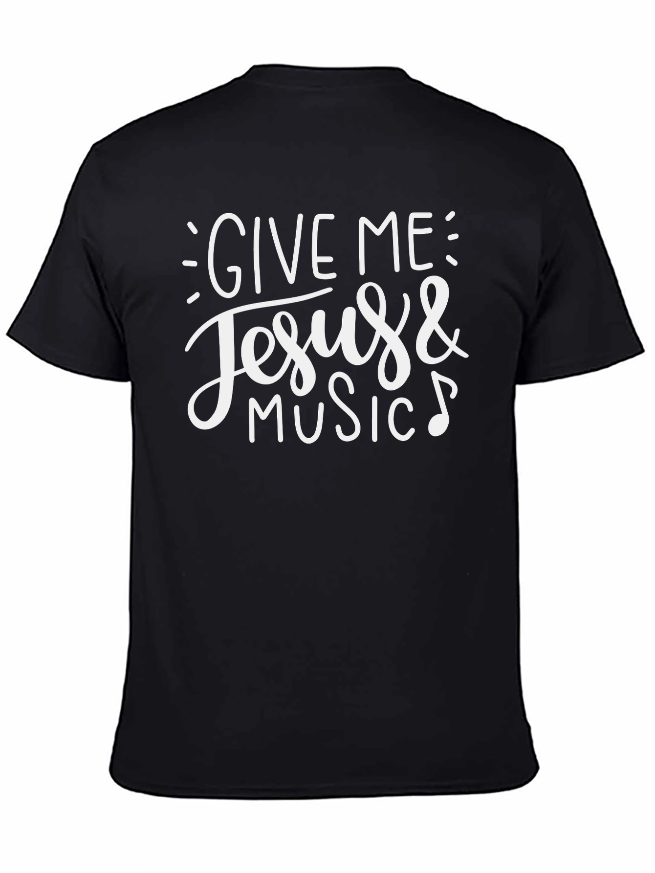 Give Me Jesus & Music Graphic T-Shirt - Black