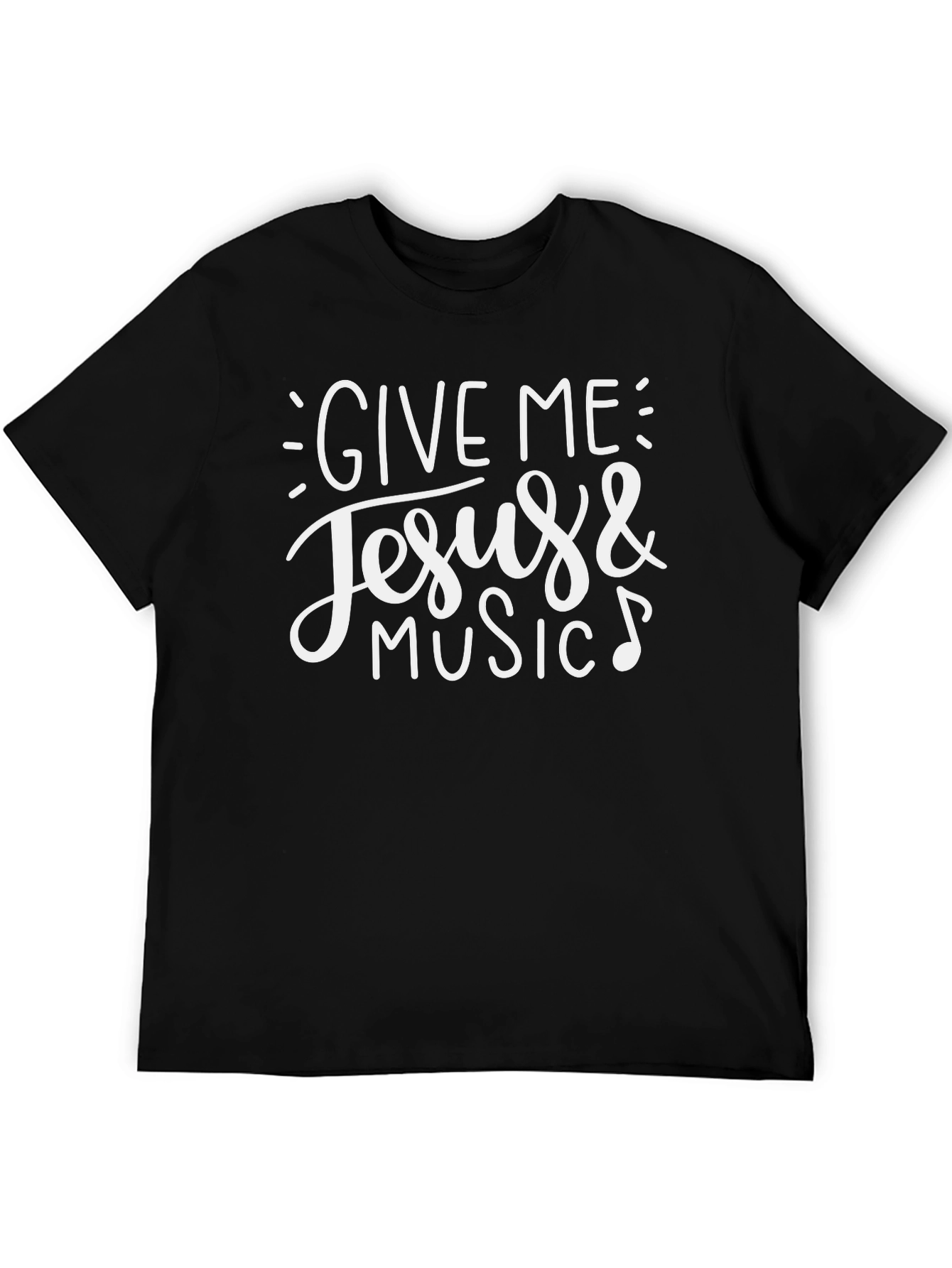 Give Me Jesus & Music Graphic T-Shirt - Black