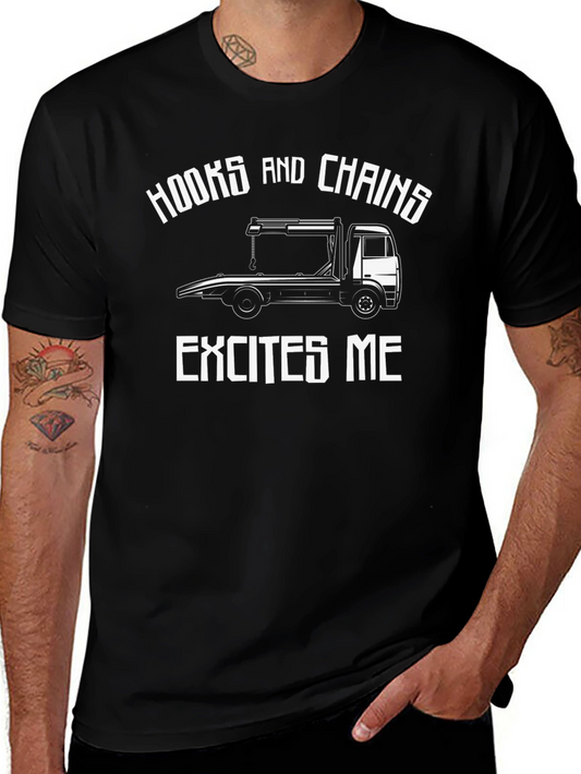 Hooks and Chains Excites Me Black T-Shirt