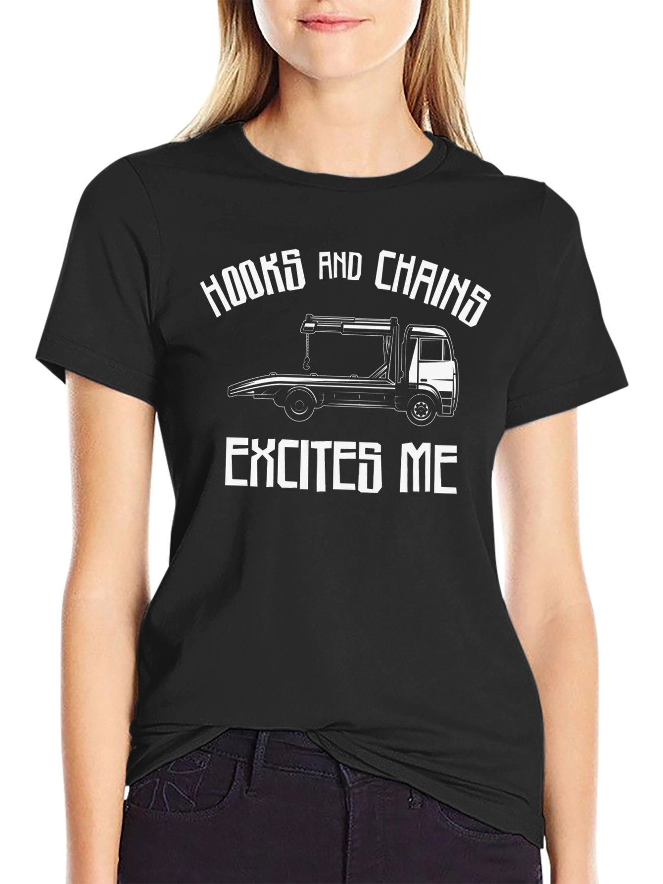 Hooks and Chains Excites Me Black T-Shirt