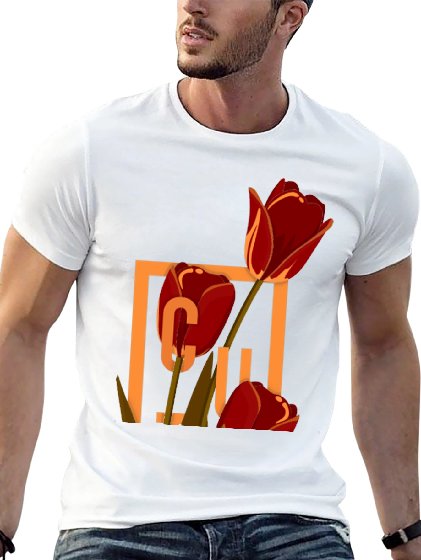 Floral Graphic Tee - Tulip Design