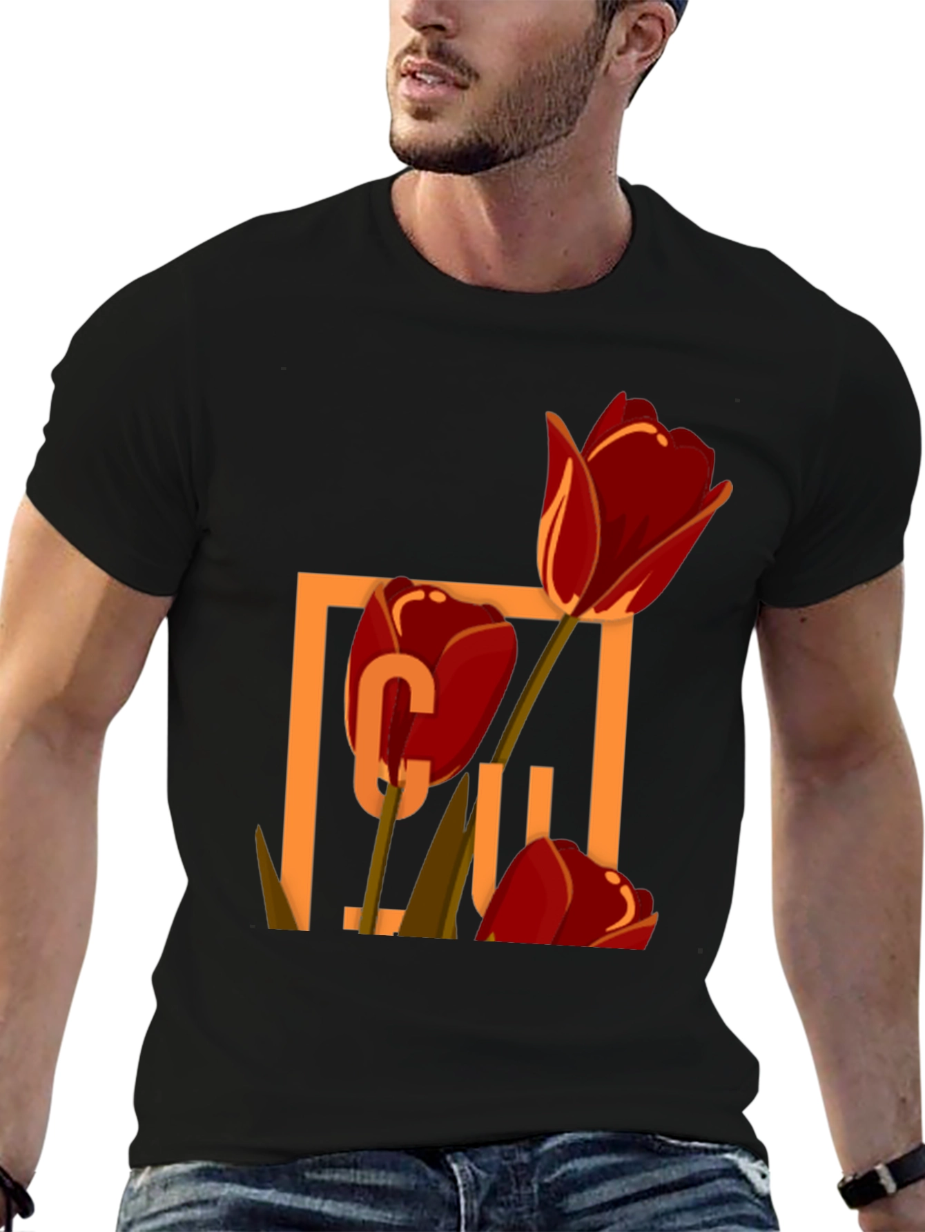Floral Graphic Tee - Tulip Design