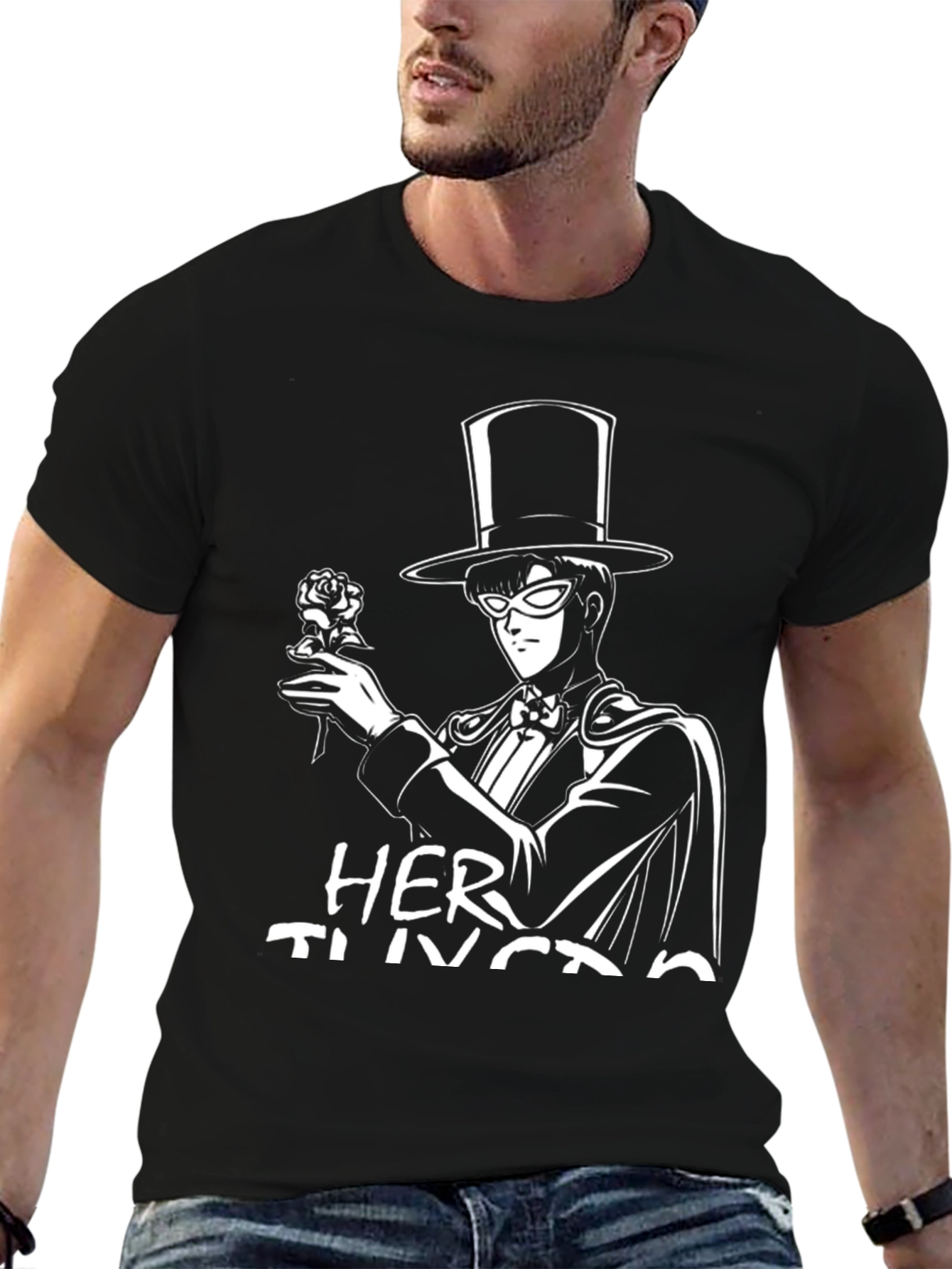 Tuxedo Mask Anime Fan T-Shirt - Black