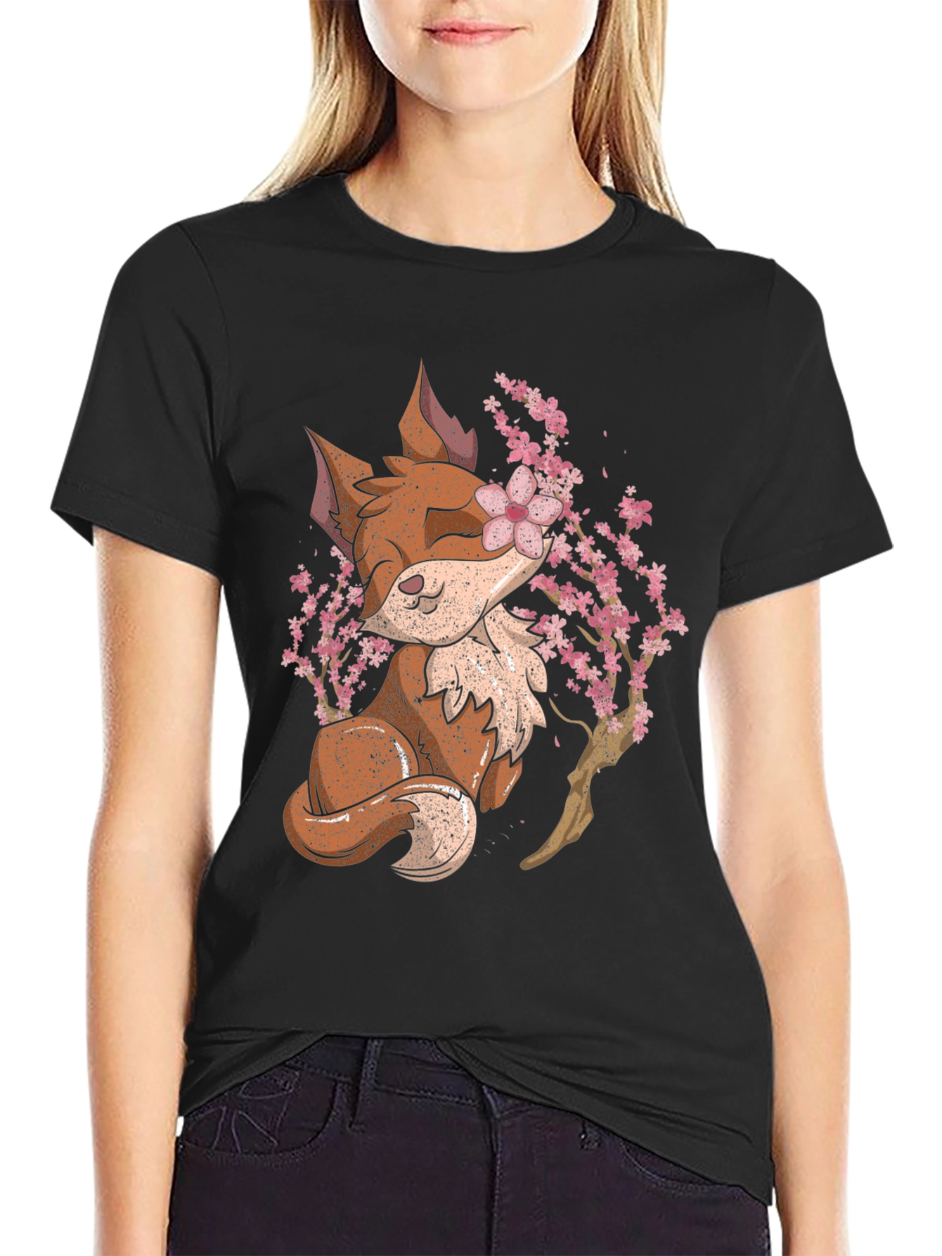 Fox and Blossom Graphic T-Shirt