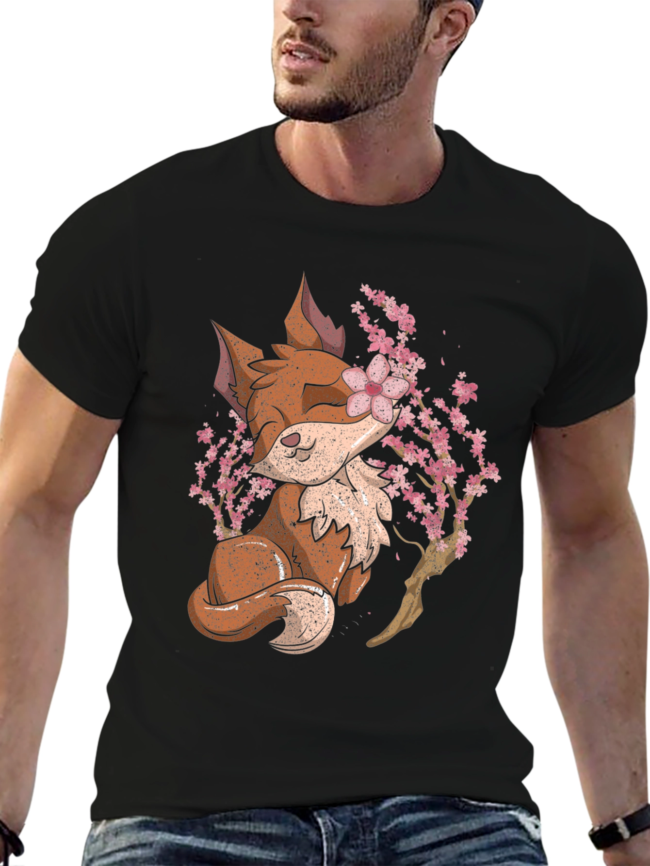 Fox and Blossom Graphic T-Shirt