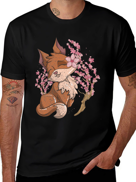 Fox and Blossom Graphic T-Shirt