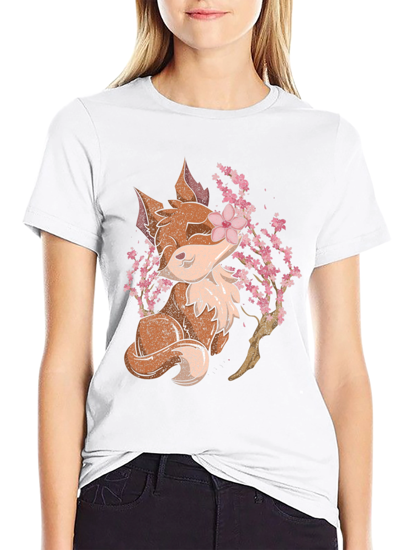 Fox and Blossom Graphic T-Shirt