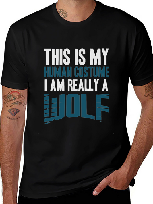 This Is My Human Costume T-Shirt - Wolf Graphic Tee