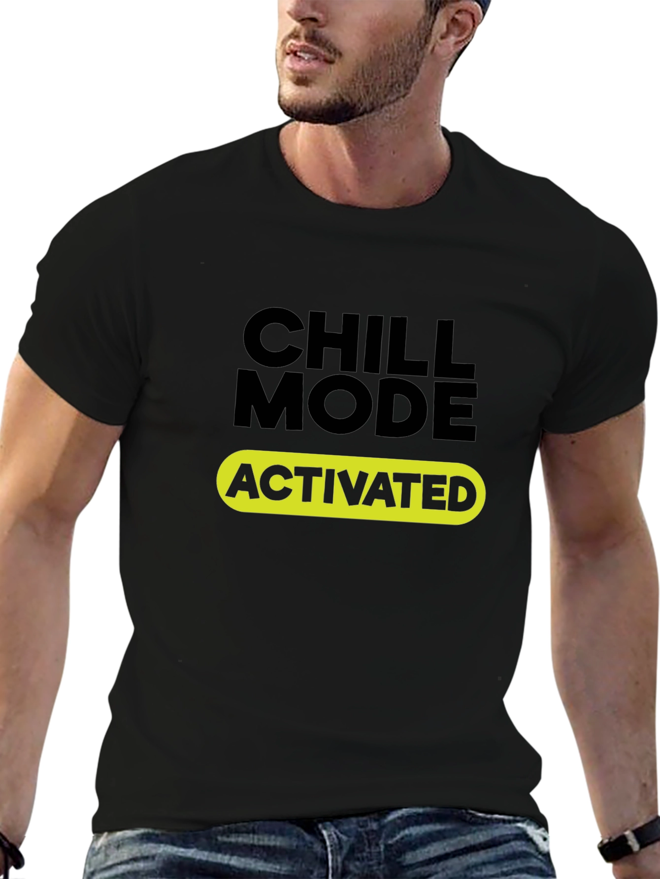 Chill Mode Activated Black T-Shirt