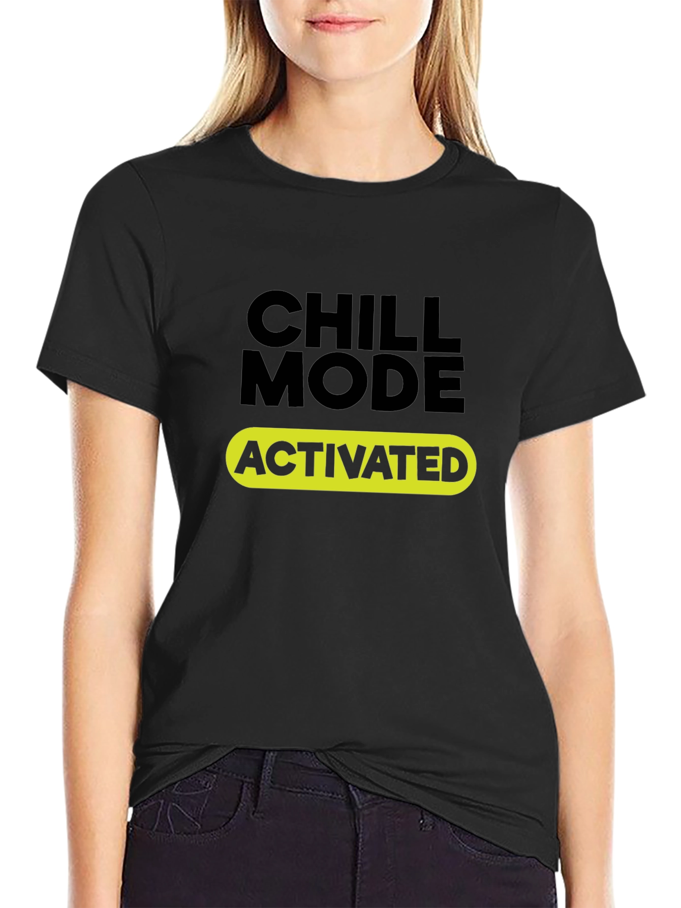 Chill Mode Activated Black T-Shirt