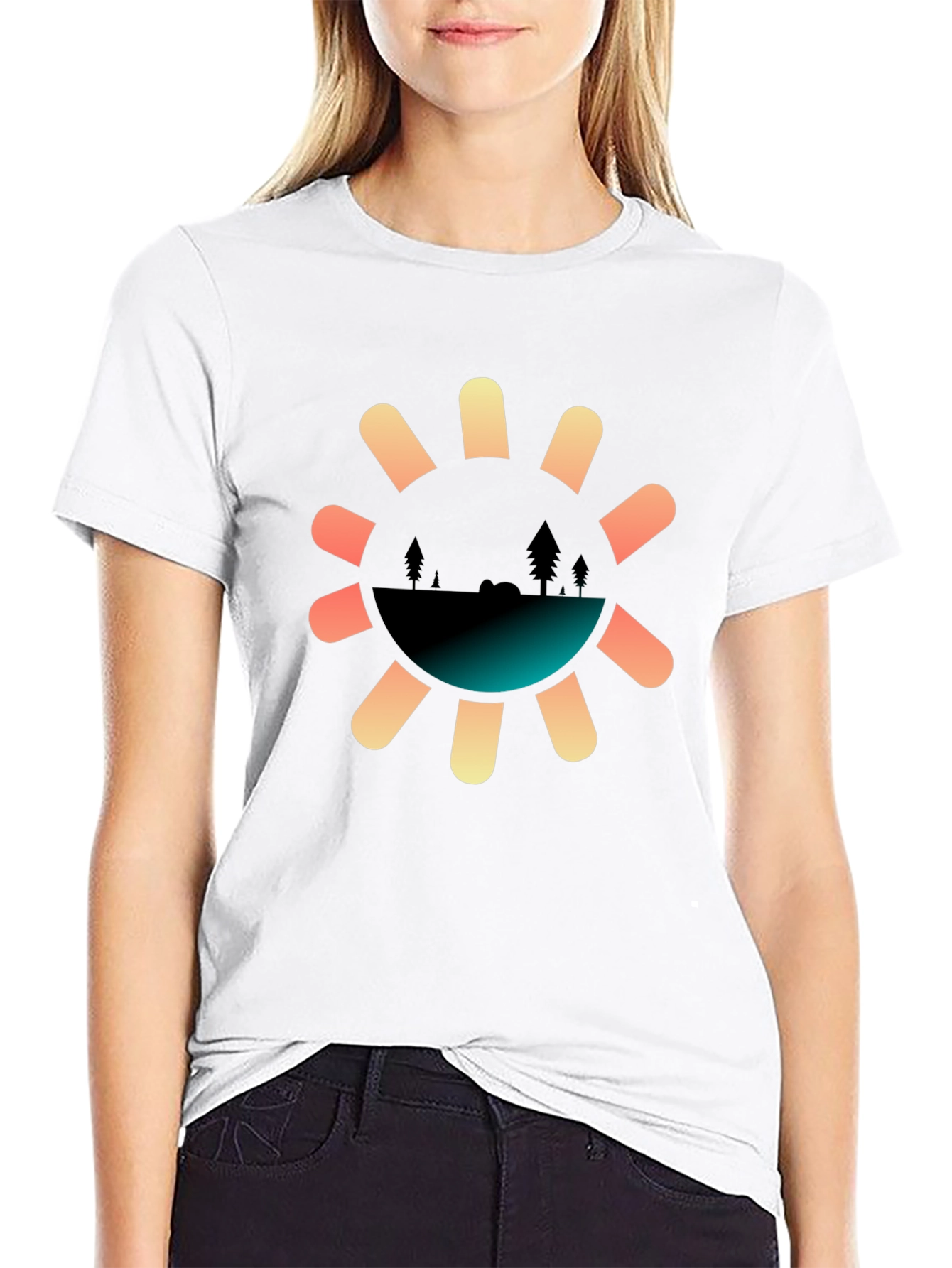 Nature Sun Graphic Tee - Stylish Comfort