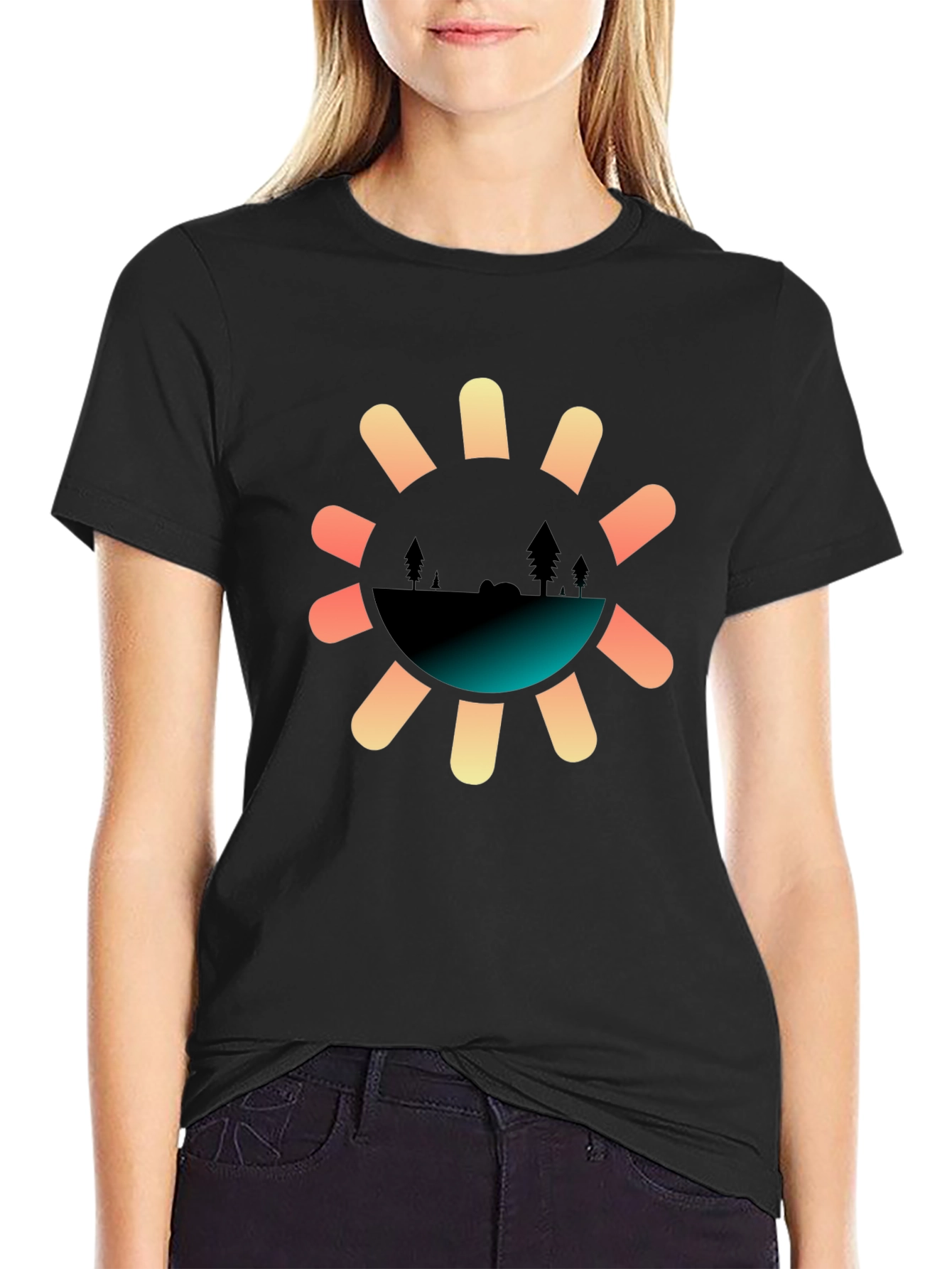 Nature Sun Graphic Tee - Stylish Comfort