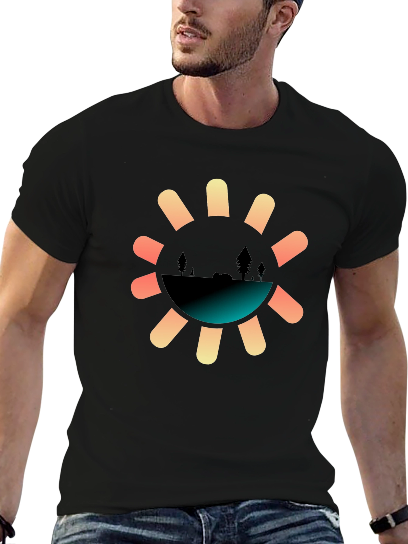 Nature Sun Graphic Tee - Stylish Comfort