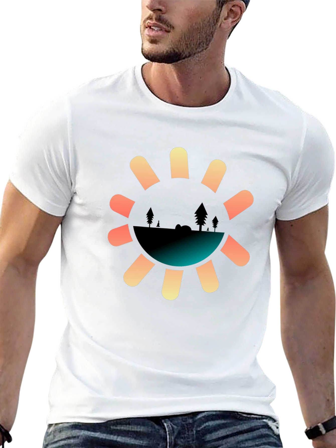 Nature Sun Graphic Tee - Stylish Comfort