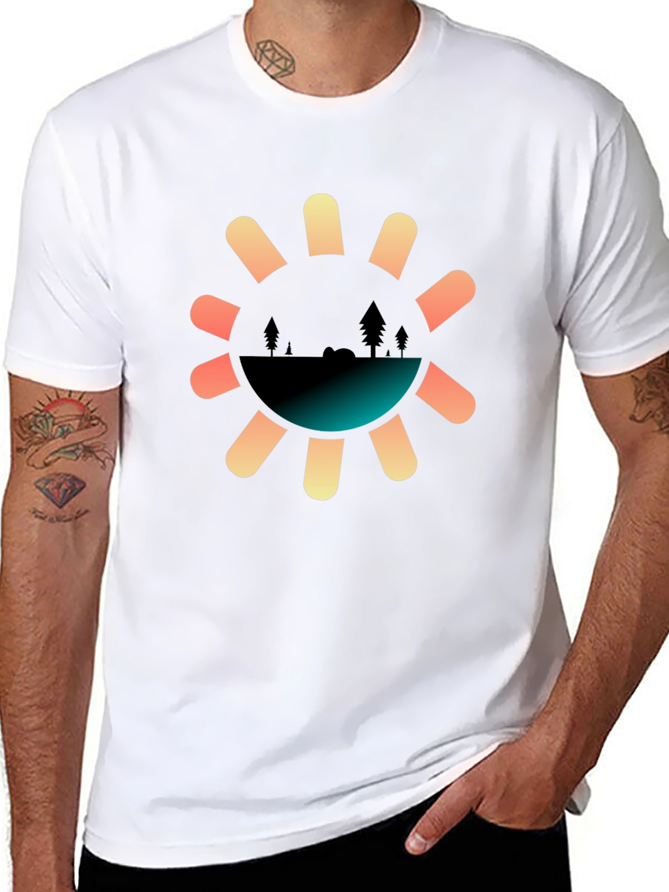Nature Sun Graphic Tee - Stylish Comfort